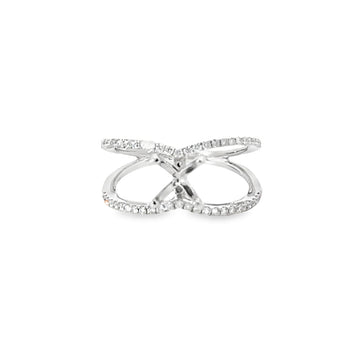 18kt White Gold Split Shank Lab-Grown Diamonds Semi-Mount Ring (0.26ct)