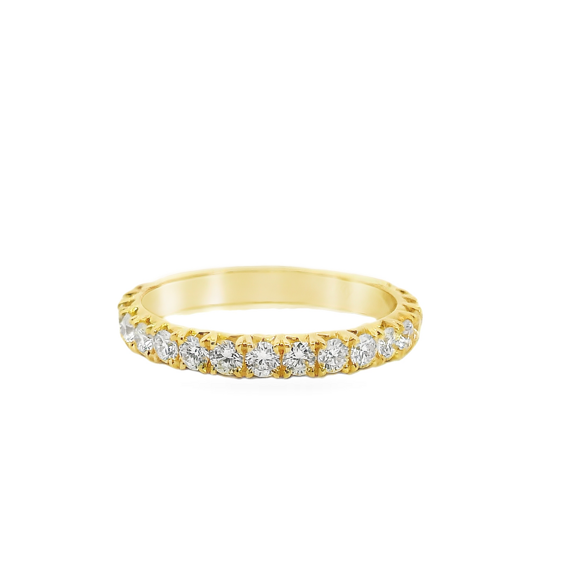 18kt White Gold Diamond French Pave Wedding Ring (0.74ct)