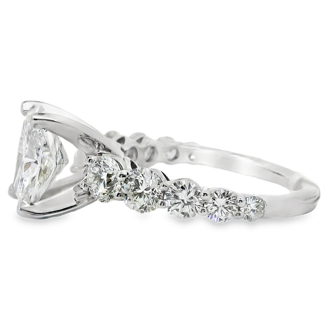 18kt White Gold Lab-Grown Cushion Diamond Engagement Ring (3.59ct)