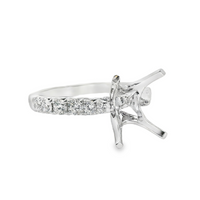18kt White Gold Natural Round Diamond Semi-Mount Ring (.61ct)