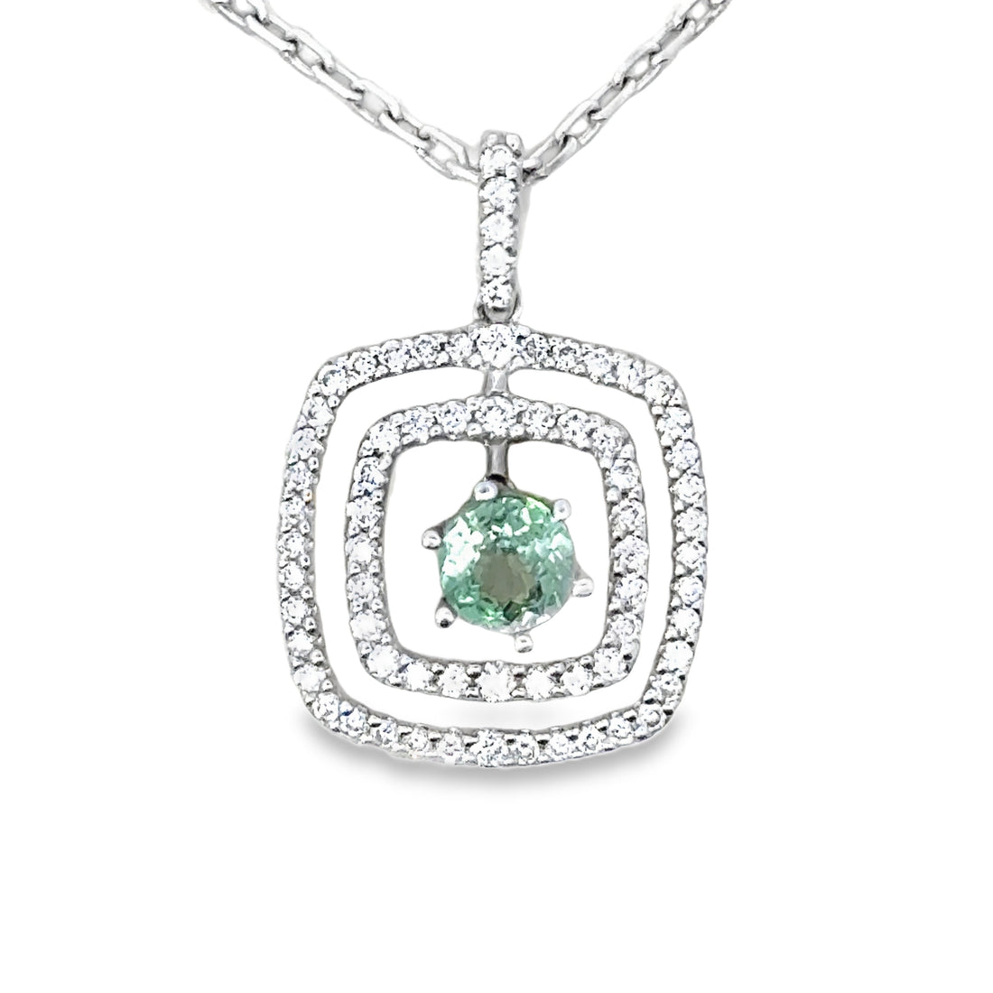 18kt White Gold Natural Diamonds And Natural Alexandrite Pendant (1.05ct)