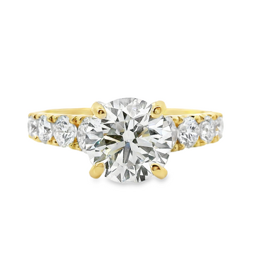 18kt Yellow Gold Lab-Grown Round Diamond Engagement Ring (3.1ct)