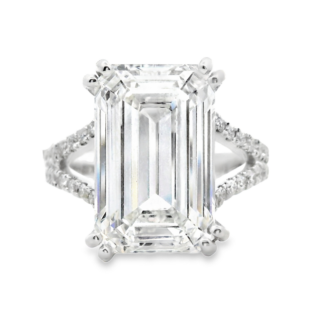 18kt White Gold Lab-Grown Emerald Diamond Engagement Ring (8.62ct)