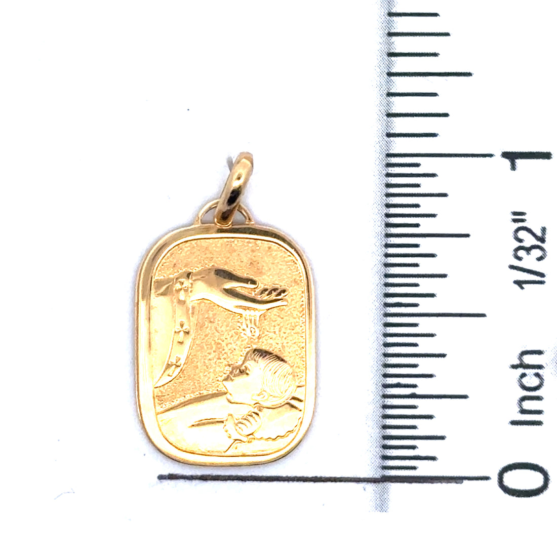 18kt Yellow Gold Italian Made Baptism Medal (2.4g)