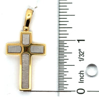 18kt Two Tone Gold Italian Made Cross Pendant (8.86g)