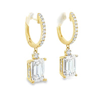 18kt Yellow Gold Emerald Lab-Grown Diamond Drop Earrings (4.63ctw)