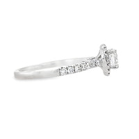 18K White Gold Natural Halo Diamond Engagement Ring (.85ct)