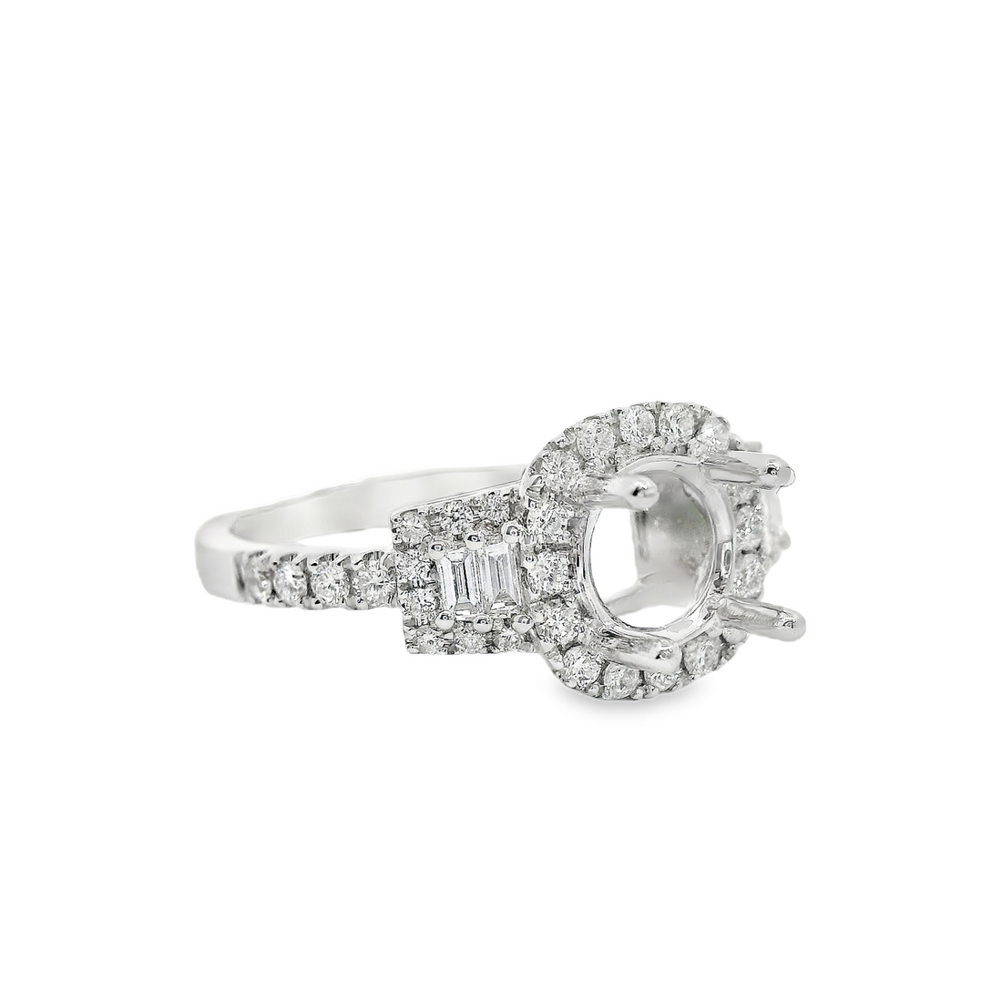 18kt White Gold Diamond Halo Semi-Mount Ring (.51ct)
