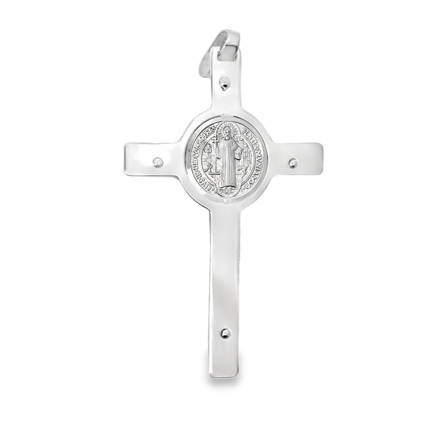 18kt White Gold 57mm Italian Made Crucifix Pendant (8.42g)