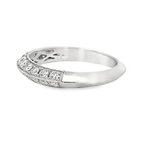 Platinum Gold Diamond Knife Edge Ring (0.6ct)