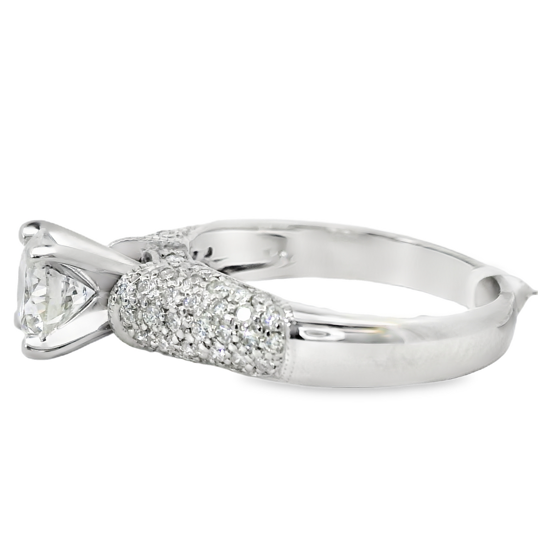 18kt White Gold Natural Round Brilliant Diamond Engagement Ring (1.60ct)