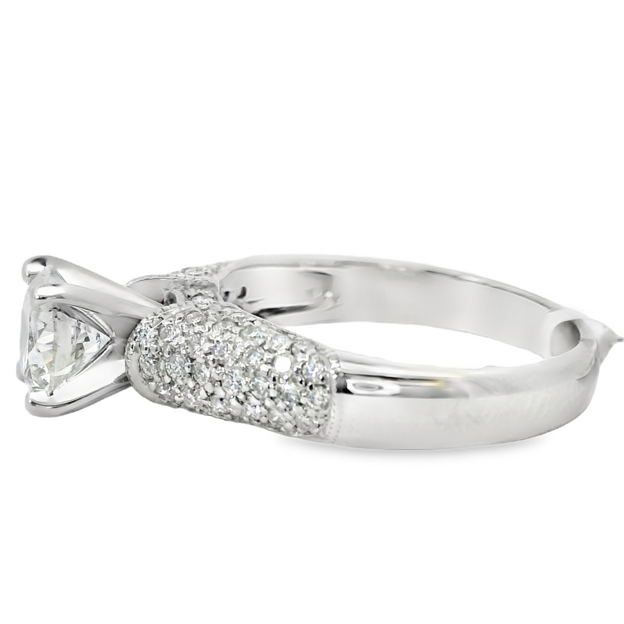 18kt White Gold Natural Round Brilliant Diamond Engagement Ring (1.60ct)