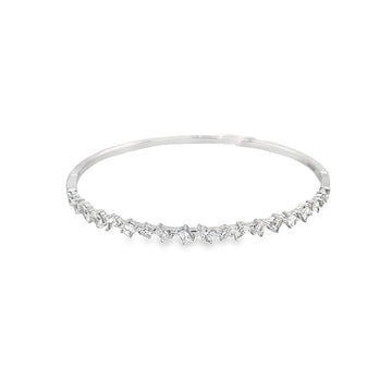 18K White Gold Bangle Diamond Bracelet (1.06ct)