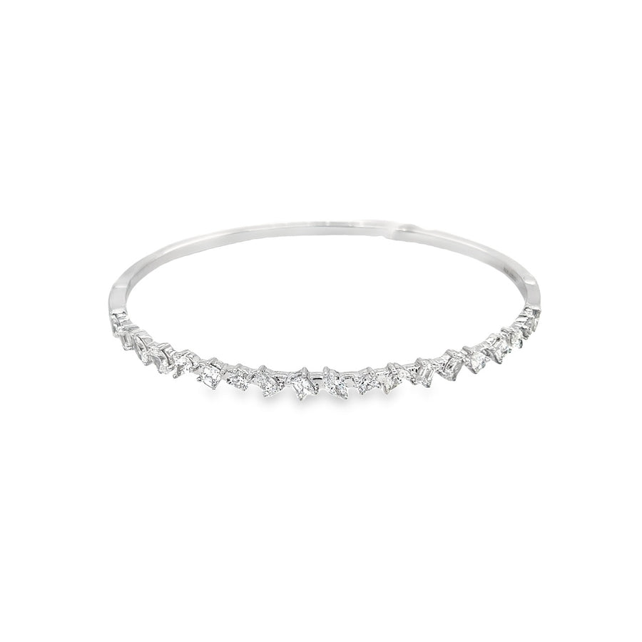 18K White Gold Bangle Diamond Bracelet (1.06ct)