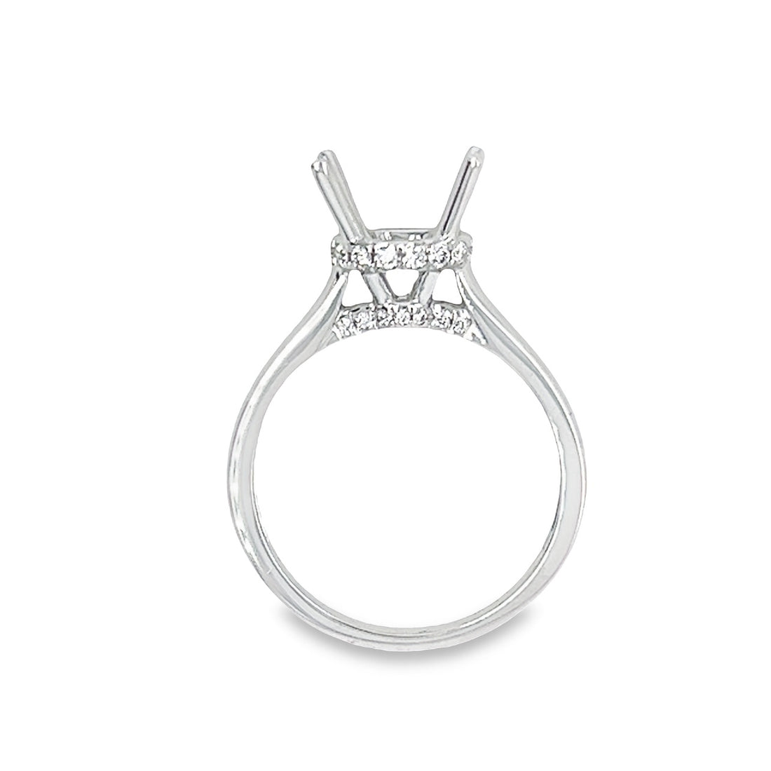 18K White Gold Round Diamond Semi-Mount Ring (.20ct)