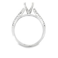 18kt White Gold Split Shank Natural Diamonds Semi-Mount Ring (0.2ct)