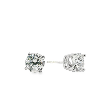 14kt White Gold Lab-Grown Round Diamond Stud Earrings (1.46ct)