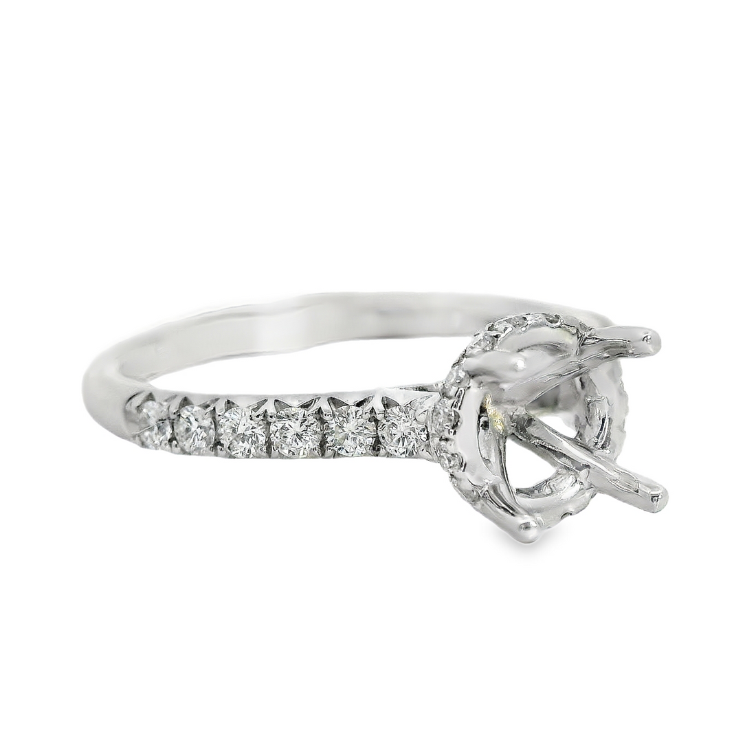18kt White Gold Full-Cut Diamond Semi-Mount Engagement Ring (.37ct)