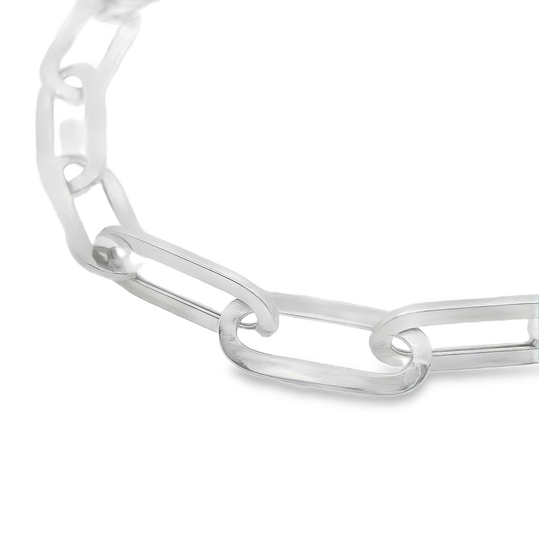 14kt White Gold 7.5" Italian Made Paperclip Bracelet (3.04g)