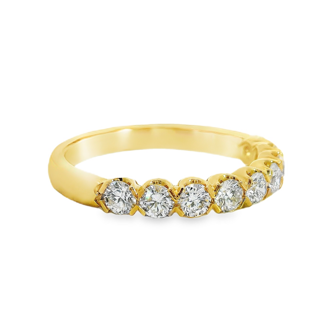 18kt Yellow Gold Natural Round Diamond Wedding Ring (.77ct)