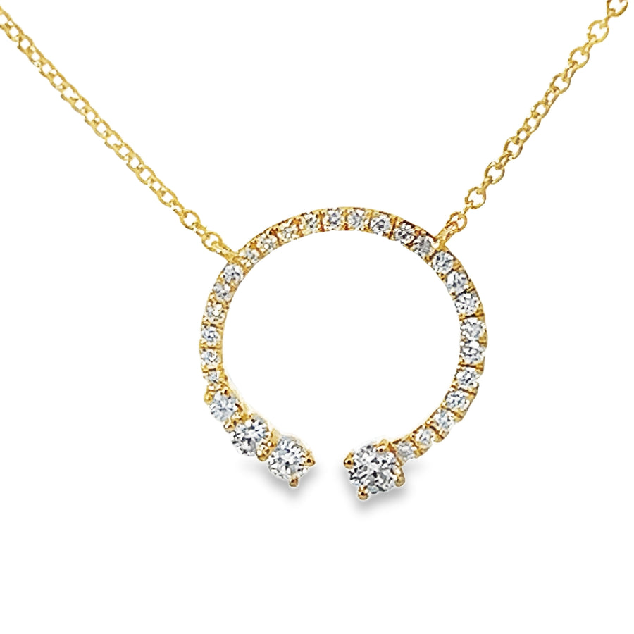 18kt Yellow Gold Natural Diamond Circle Pendant (0.4ct)