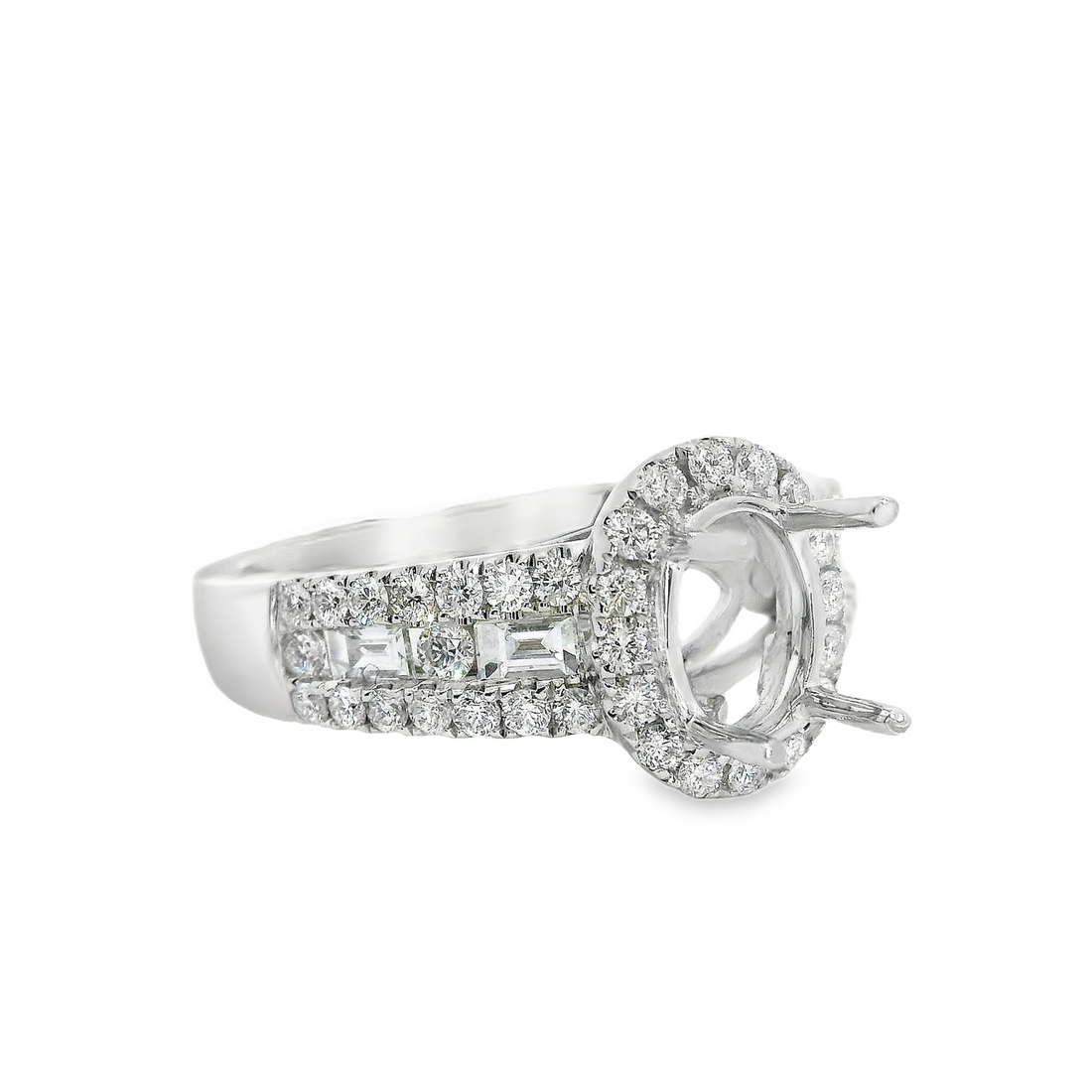 18kt White Gold Natural Diamond Semi-Mount Ring (.80ct)