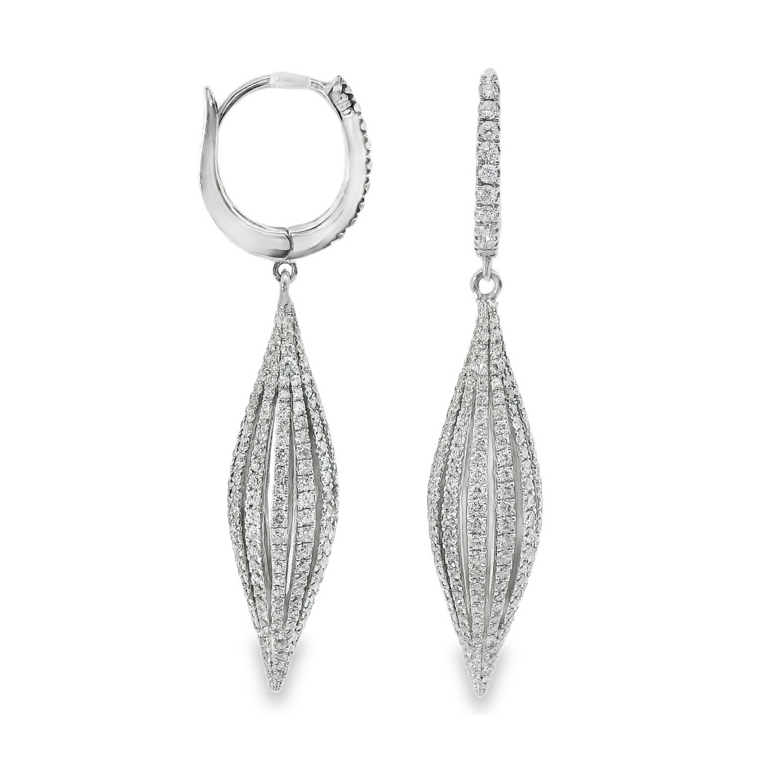 18kt White Gold Natural Diamonds Drop Earrings (2.19ct)