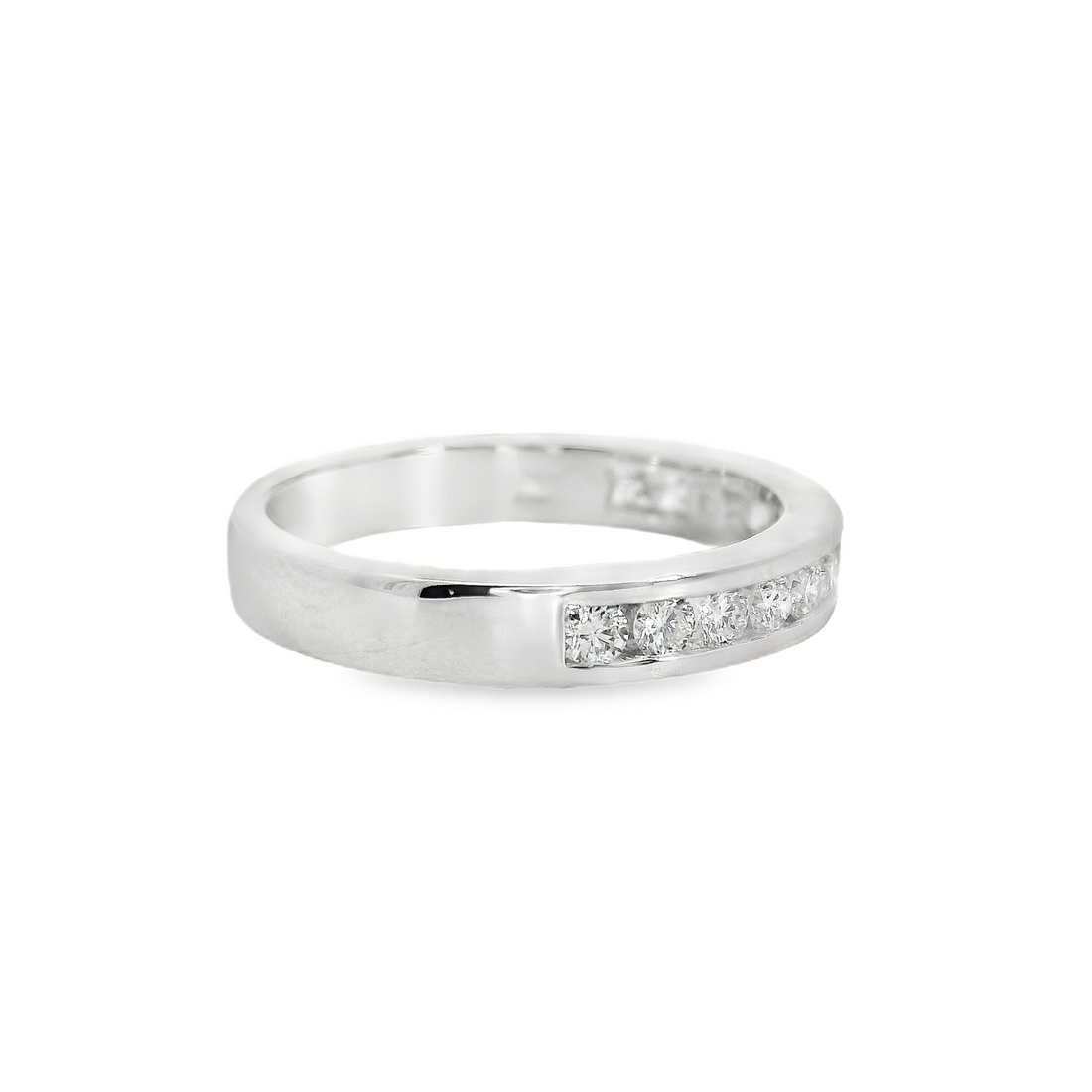 18kt White Gold Natural Round Diamond Wedding Ring (.54ct)