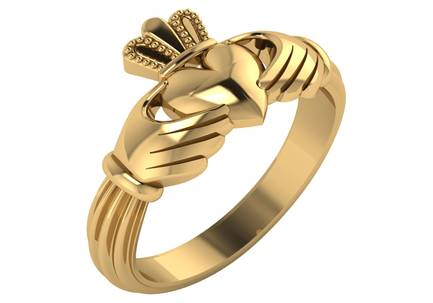 14kt Yellow Gold Claddagh Ring (4.42g)