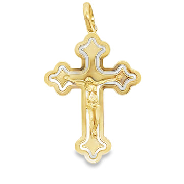 18kt Yellow Gold 50mm Italian Made Cross Pendant (10.11g)