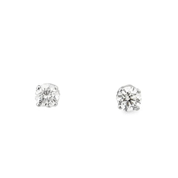 14kt White Gold Lab-Grown Round Diamond Studs (0.98ct)