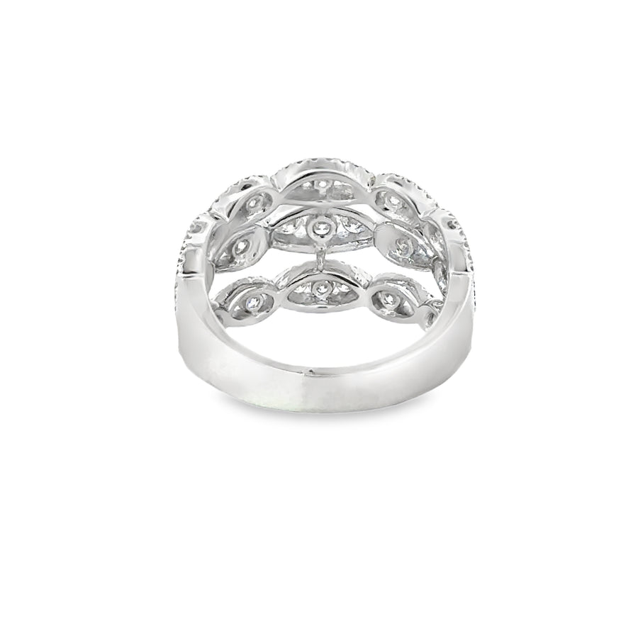 18kt White Gold Natural Diamond Free Form Ring (1.63ct)