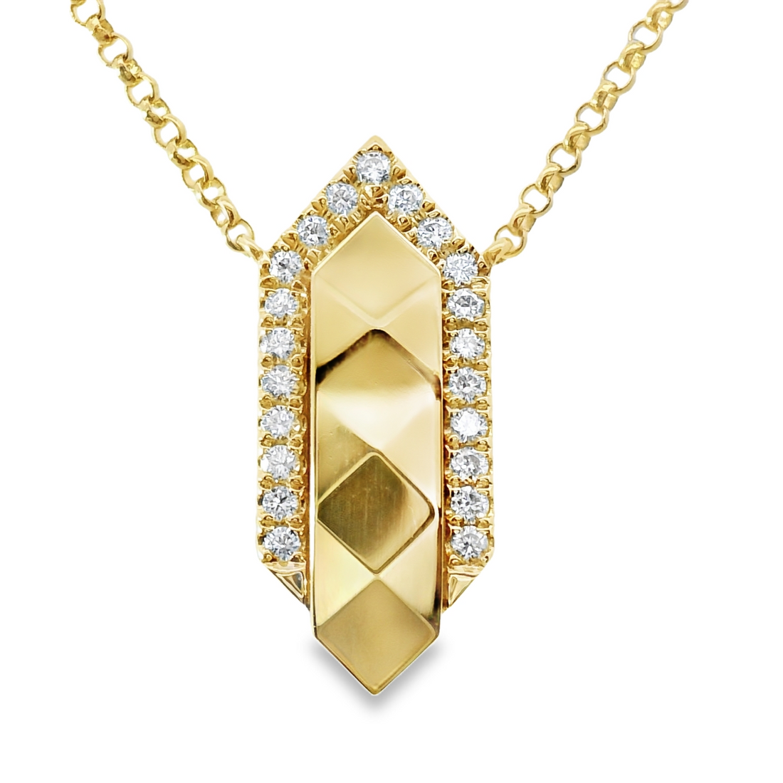 18kt Yellow Gold Natural Diamond Free Form Pendant (0.1ct)