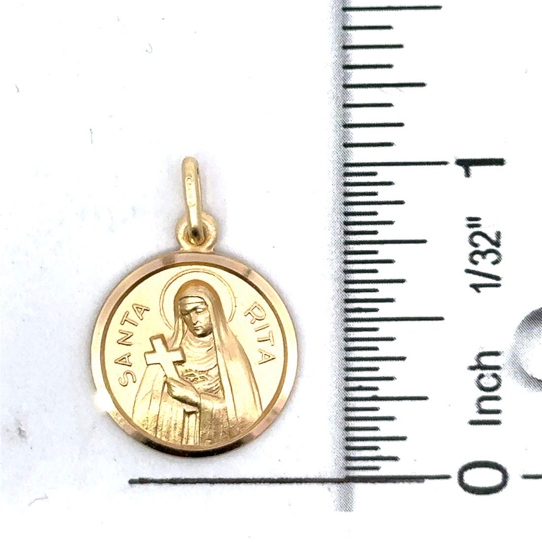 18kt Yellow Gold Italian Made St. Rita Pendant (3.23g)