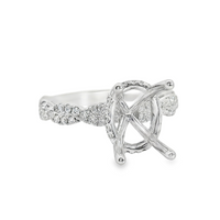 18kt White Gold Natural Round Diamond Hidden Halo Semi-Mount Ring (.49ct)