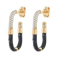 Oro Alexander 14kt Yellow Gold Natural Diamond Elongated Tube Earrings (.80ct)