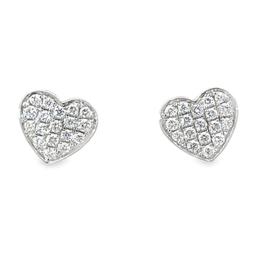 18kt White Gold Natural Diamond Heart Earrings (0.41ct)