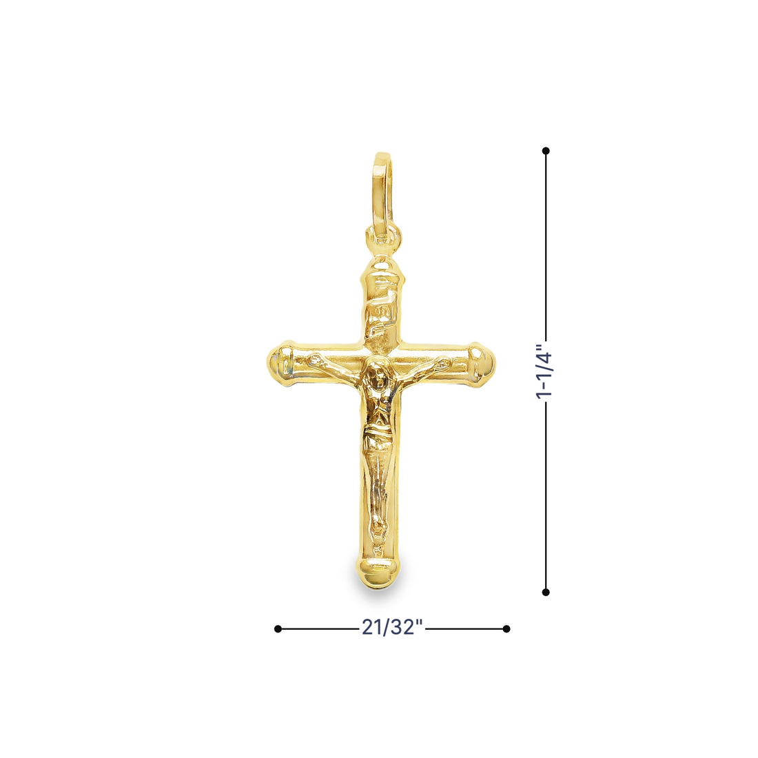 18kt Yellow Gold Italian Made Crucifix Charm (1.35g)