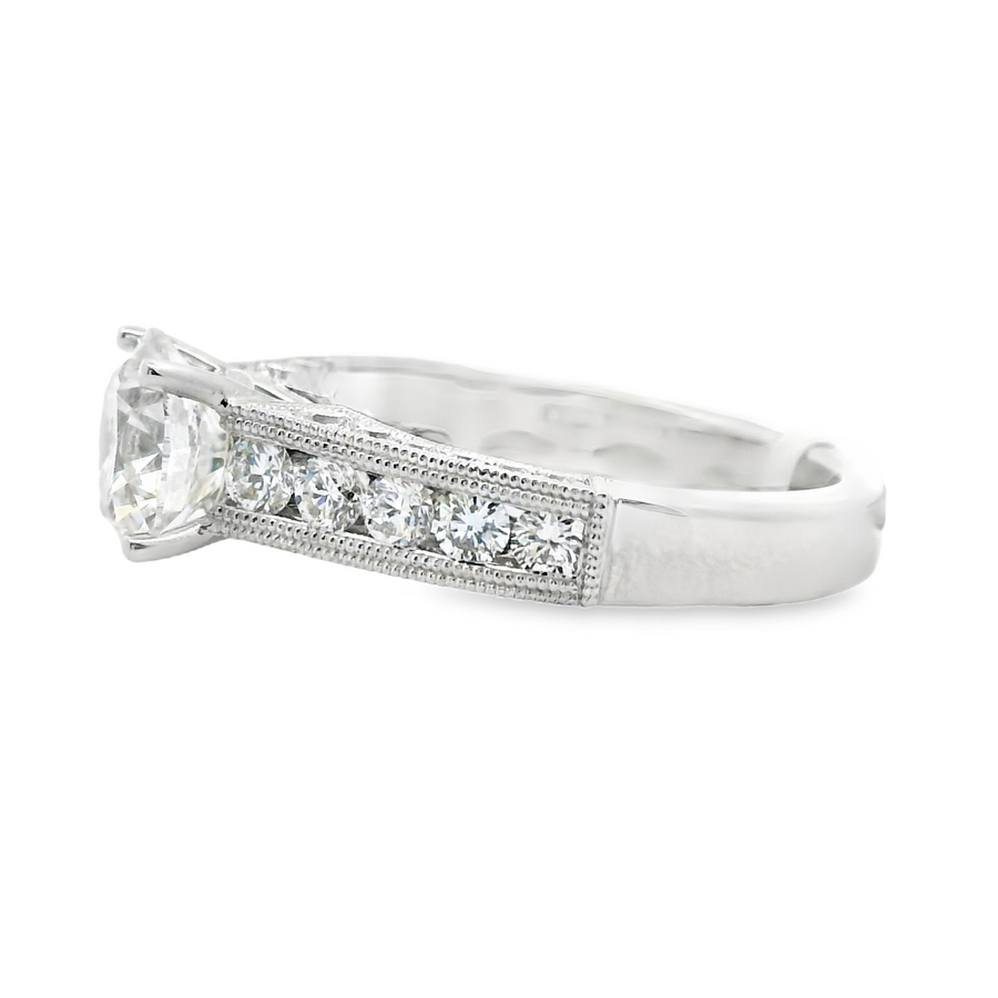 18kt White Gold Lab-Grown Round Diamond Engagement Ring (2.41ct)