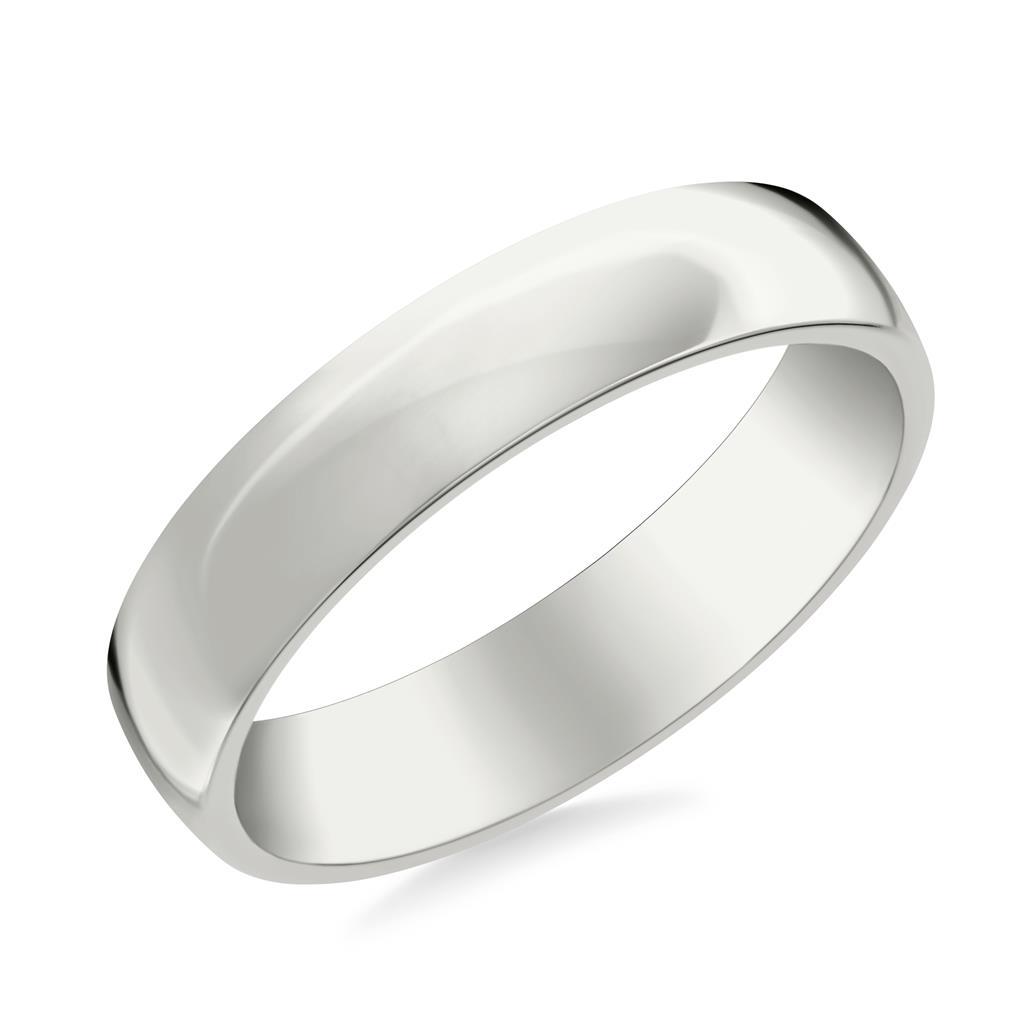 14kt White Gold Euro Low Dome 5mm Ring