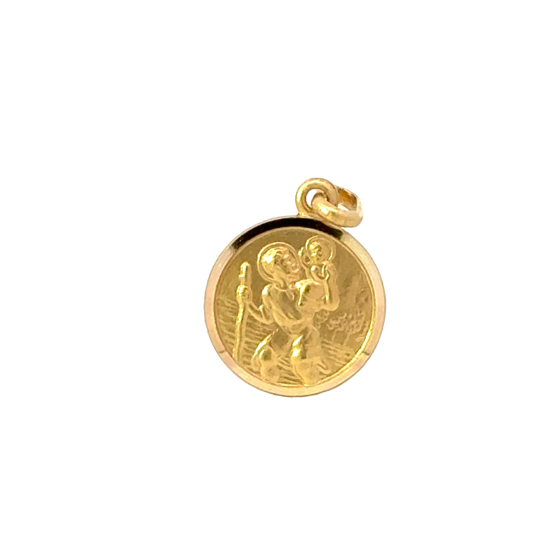 18K Yellow Gold 13mm St. Christopher Medal Pendant (2.06g)