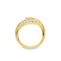 18kt Yellow Gold Natural Round Diamond Bypass Ring (.32ct)