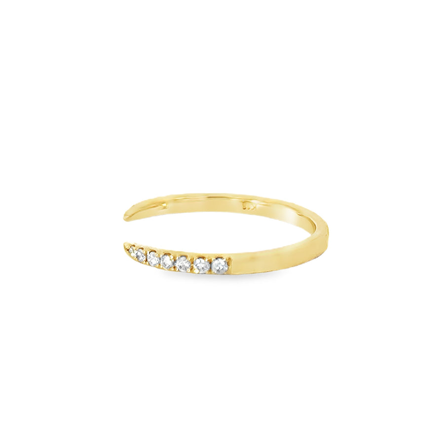 18K Yellow Gold Open Shank Diamond Wedding Ring (.12ct)