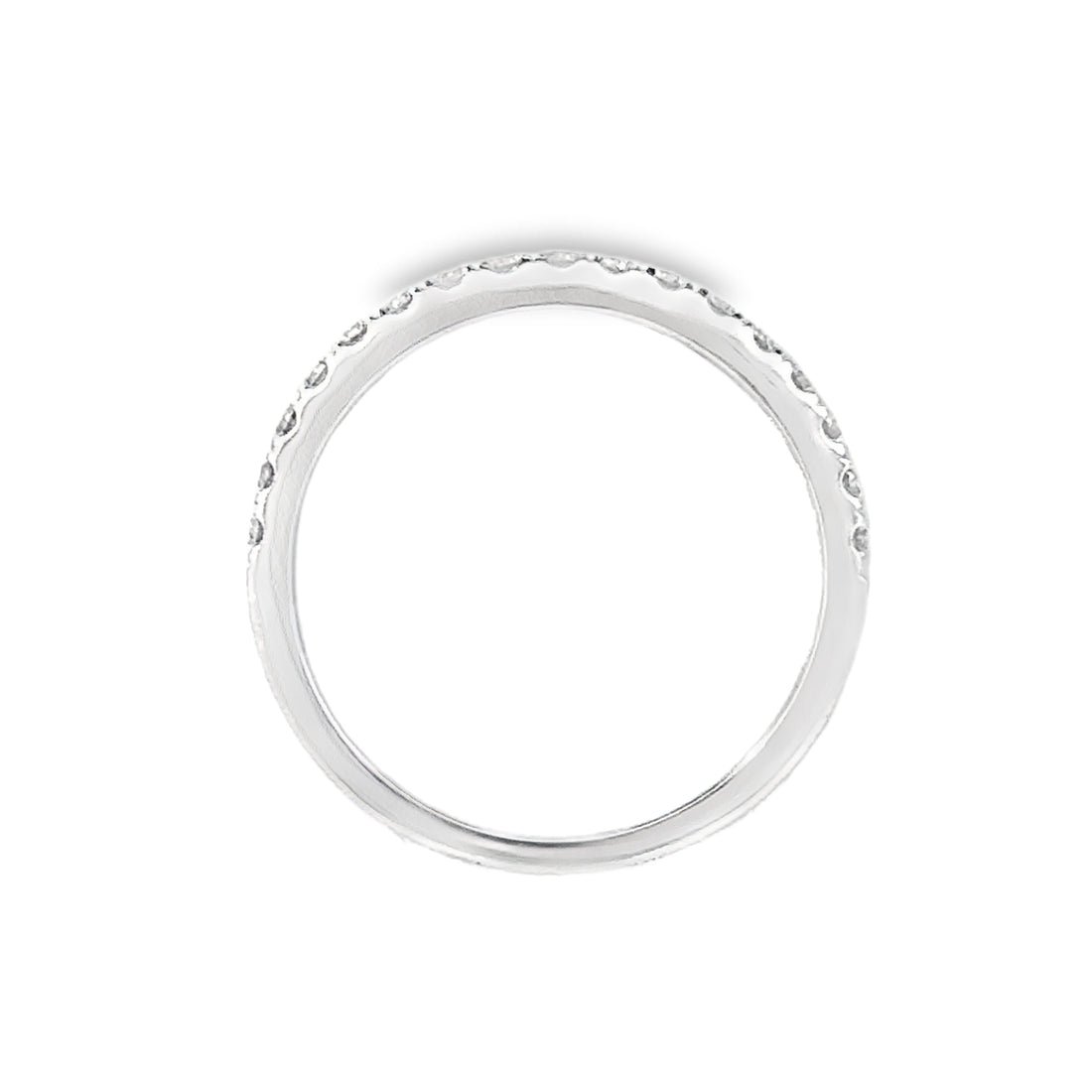 18kt White Gold Natural Round Diamond Prong Set Wedding Ring (0.36ct)
