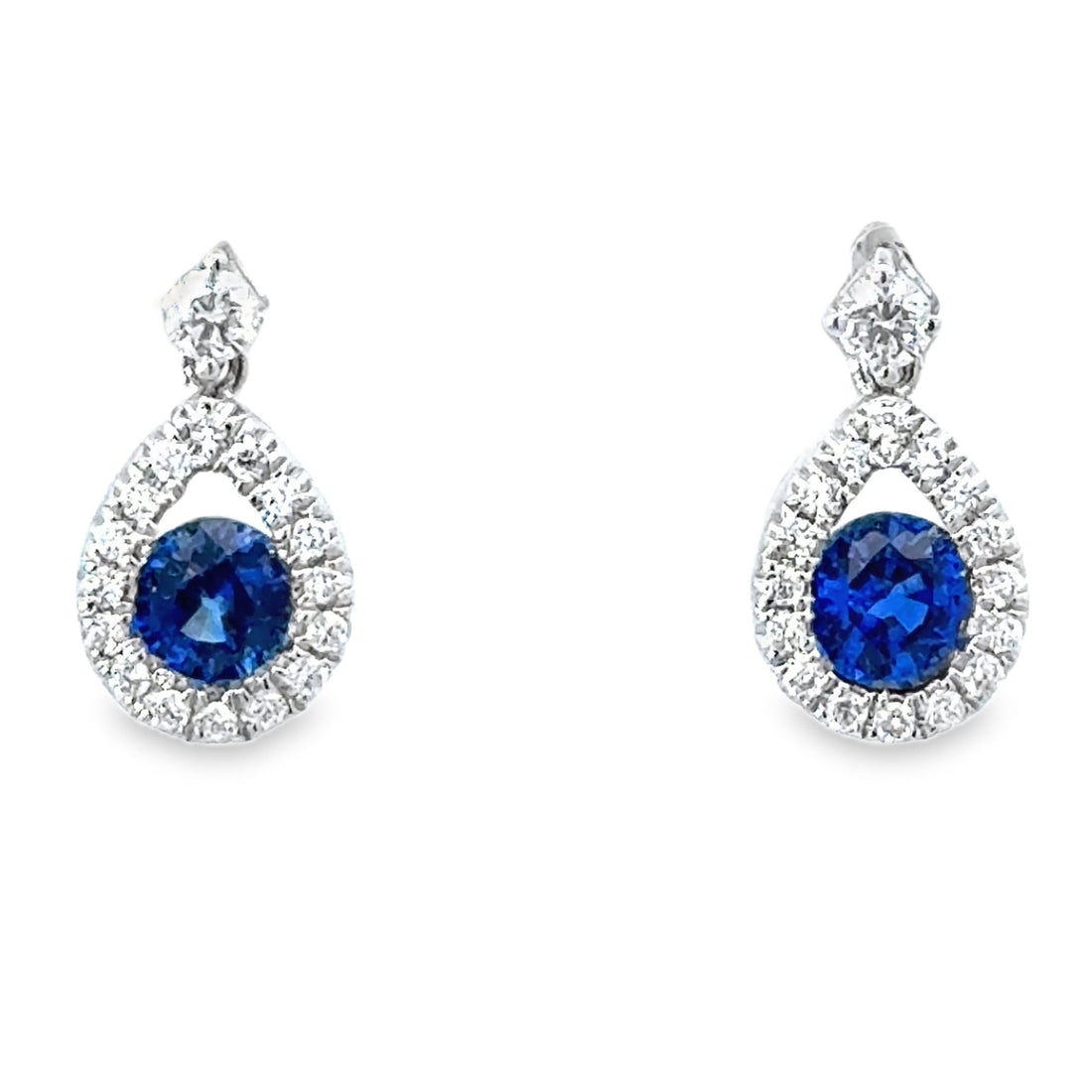 18kt White Gold Diamond and Ceylon Sapphire Earrings (1.12ct)