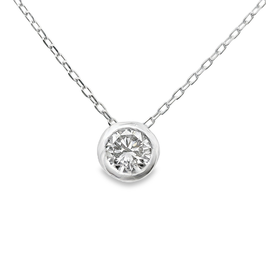 18kt White Gold Natural Diamond Solitaire Pendant (0.23ct)