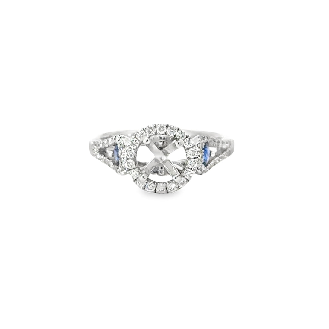 18kt White Gold Halo Natural Diamonds Semi-Mount Ring (1.09ct)