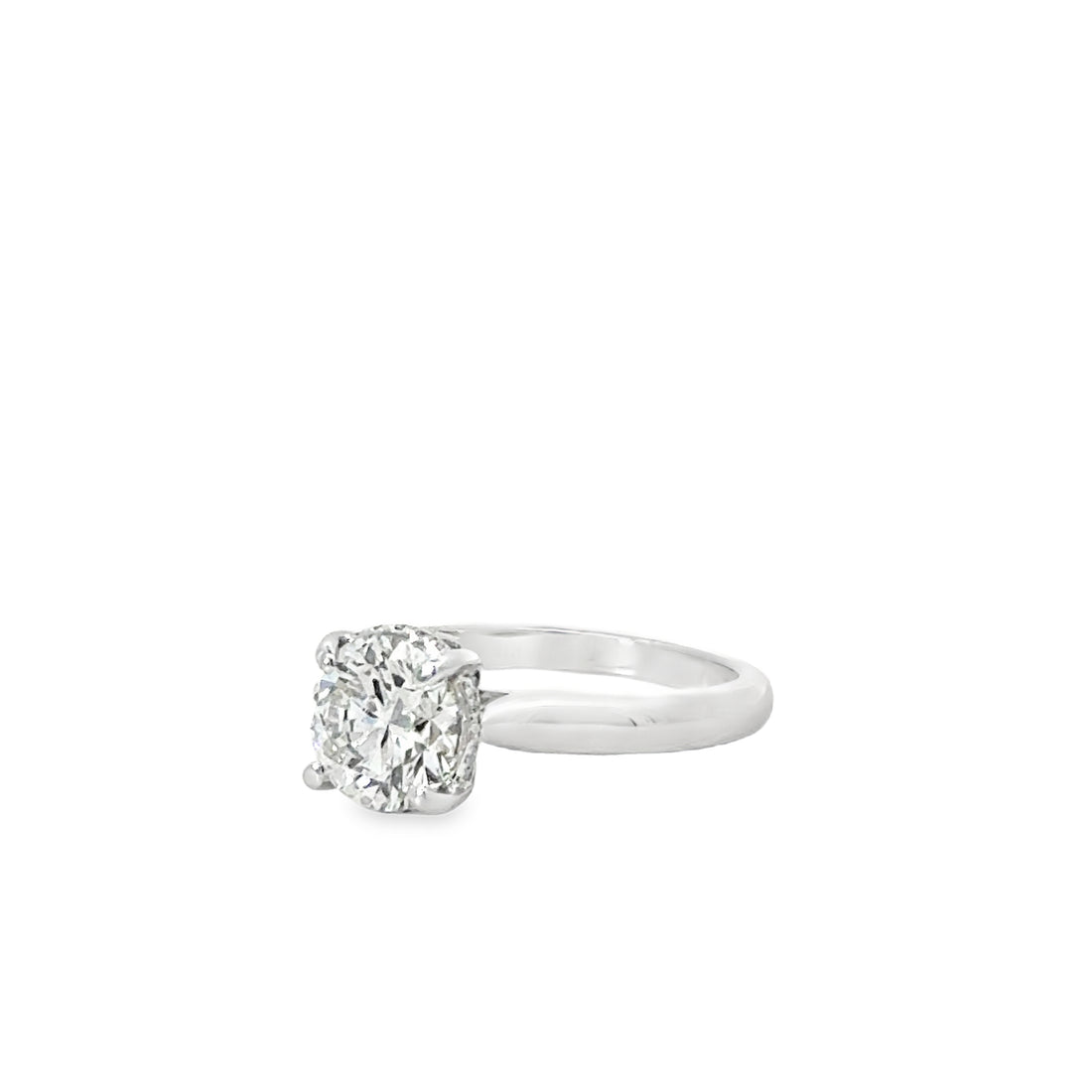 18kt White Gold Lab-Grown Round Diamond Engagement Ring (2ct)