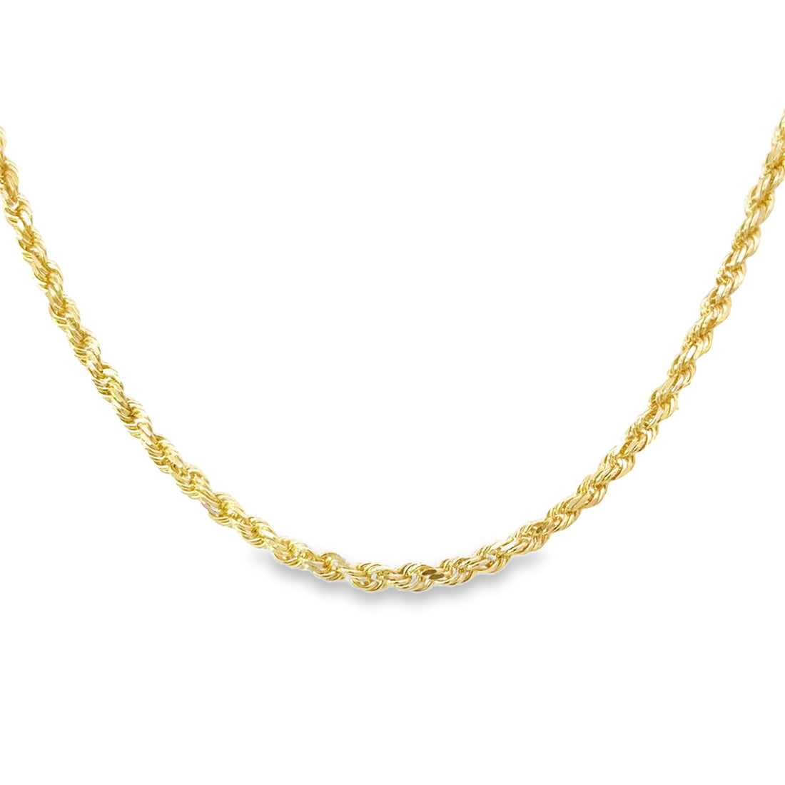 14K Yellow Gold 20" 2.5mm Diamond Cut Rope Chain (9.5g)