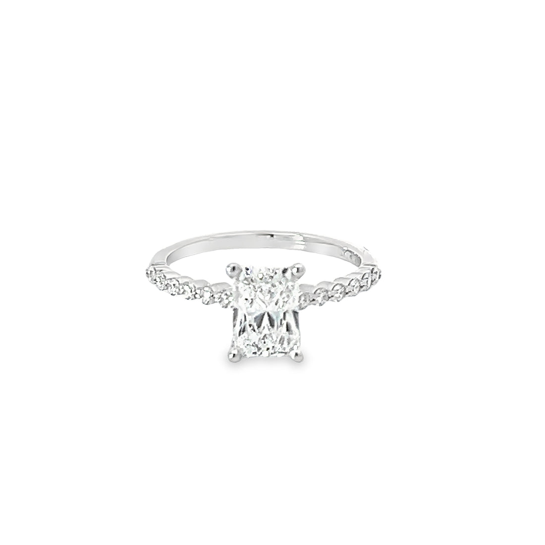 18K White Gold Lab-Grown Radiant Diamond Engagement Ring (1.30ct)